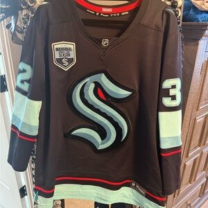 Black and Mint Hockey Jersey